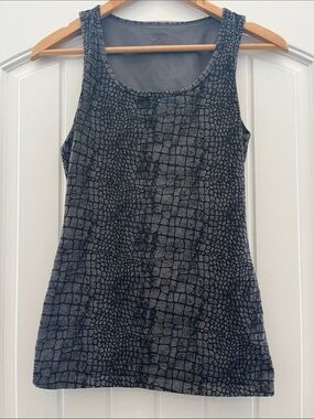 Sleeveless Croc-Print Mini Dress in Black
